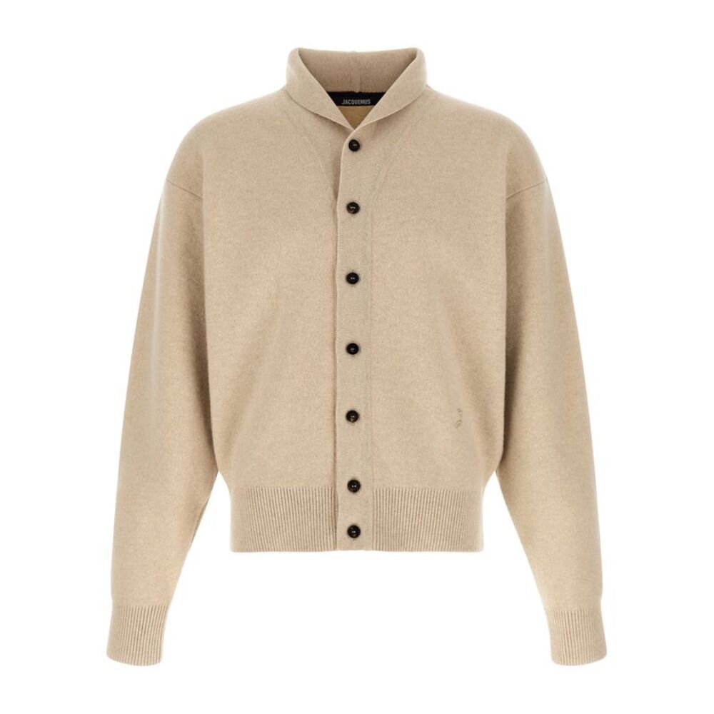 Jacquemus Beige Merino Wool Men's Cardigan